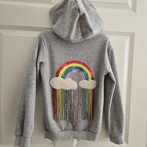 Crystal Rainbow Hoodie With Pearls ☁️🌈